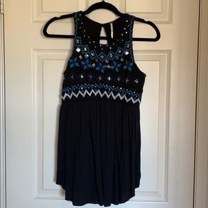XS Free People Black sequin tank top